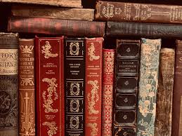 Vintage books + leather